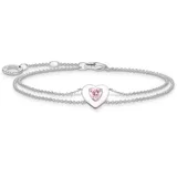 Thomas Sabo Armband »Herz mit pinkem Stein, A2091-041-9-L19V«, mit Zirkonia (synth.) und Emaille