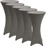 Beautissu Stehtischhusse Stretch Anthrazit Ø 80-85 cm 5er Set