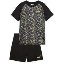 Puma Tad Essentials Print Sportshirt & Shorts Set Jungen 01 - PUMA black