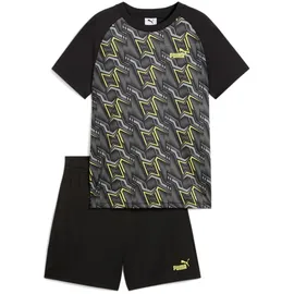Puma Tad Essentials Print Sportshirt & Shorts Set Jungen 01 - PUMA black