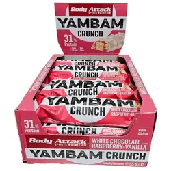 Body Attack  - YamBam Crunch Riegel - Karton 15 x 55g Geschmacksrichtung Chocolate Brownie