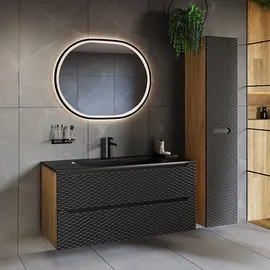 petits-meubles WASCHTISCH 120cm Elora Schwarz und Holz