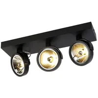 QAZQA Industrie-Spot schwarz verstellbar 3-flammig - Go