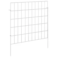vidaXL Zaun-Set 55 x 50 cm Silber/Stahl