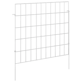 vidaXL Zaun-Set 55 x 50 cm Silber/Stahl