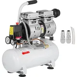 9L Flüsterkompressor Druckluft 550W - Ölfrei und leise - Extra leise Luftabgabe - Luftkompressor mit Kupferrohr