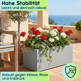 ethick Blumentopf Rechteckig 58 78 x 29 x 30 cm Beton-Grau
