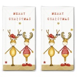 20 Taschentücher (2x 10) Zwei Weihnachtsfreunde als Geschenk für Weihnachten