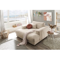 KAWOLA Relaxsessel MADELINE, Longseat Feincord verschiedene Farben beige|weiß