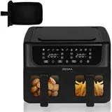 Zeegma KNAPPER DUAL 1700 W, 2 Fächer, 9 L Fassungsvermögen, Timer bis zu 60 Min., 11 Programme, Temperatur 60-200 °C Sofortige Erwärmung 60 Sek. Touch-Bedienfeld
