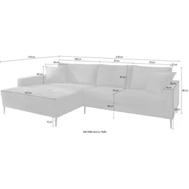 trends by hg »Summer L-Form« in Cord-Stoff mit Metallfuß