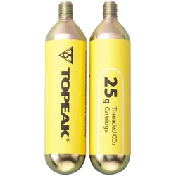 Topeak CO2-Kartuschen 25g - Gewinde 2er-Set Gelb Modell 2025