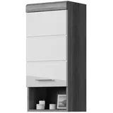 inn.furn Hängeschrank Weiß Hochglanz Grau 37 x 79 cm, Shawn