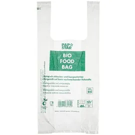 Papstar 100 Hemdchen-Tragetaschen, Bio-Folie transparent Knotenbeutel auf Rolle