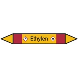 Rohrleitungskennzeichen Ethylen - 100x15 mm Folie selbstklebend
