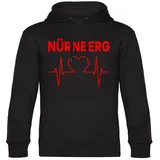 multifanshop Herzschlag Hoodie Schwarz M