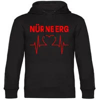 multifanshop Herzschlag Hoodie Schwarz M