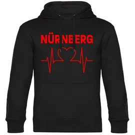 multifanshop Herzschlag Hoodie Schwarz M
