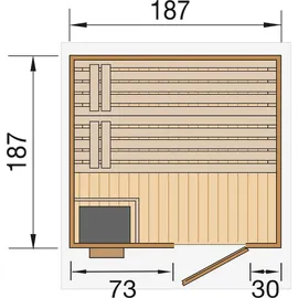 Weka Naantali inkl. 9,0 kW Bio-Kombiofen + ext. Steuerung