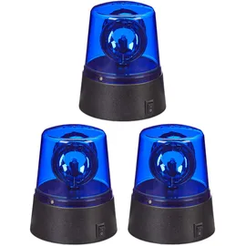 Relaxdays LED Blaulicht 3er Set Blau