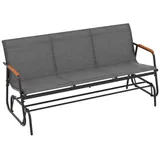 COSTWAY Gartenstuhl, Schaukelstuhl für 2 Personen, bis 300kg belastbar grau 169 cm x 84 cm x 74 cm