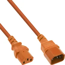 InLine InLine® Kaltgeräteverlängerung, C13 auf C14, orange, 0,5m