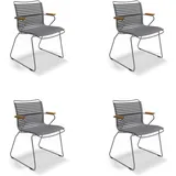 Houe CLICK Dining Chair mit Bambusarmlehnen 4er Set Dark Grey