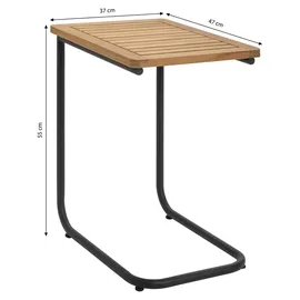 Dehner Beistelltisch 55 x 47 x 35 cm Schwarz/Braun