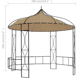 vidaXL Pavillon 3 x 2,9 m Taupe