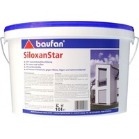 Baufan SiloxanStar 10 l Fassadenfarbe weiß Dispersionsfarbe mit Abperleffekt