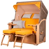 bene living Strandkorb Komplettset Schaalsee Teak PE grau Modell 586