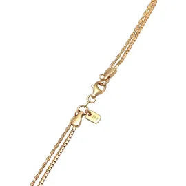 KUZZOI Halskette Layer Kreuz Kordelkette 925 Silber Gold