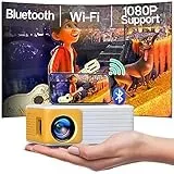 YOTON Mini Beamer, WiFi Projektor Full HD 1080P Unterstützt, Video Beamer Handy Kompatibel mit USB/HDMI/AV, Mini Projector für Handy iOS und Android/PC/PS4/PS5/Xbox Portable Projektor