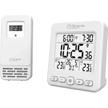 Miraval LCD Funk-Wetterstation mit Außensensor Wecker Funkuhr Kalender Datum 2 Alarme - 4-MV5832-1
