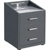 ed exciting design Nachtschrank Moon 47 x 46 x 61 cm Grau