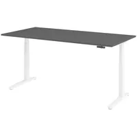 Bümö Schreibtisch, Graphit, Weiß, Nachbildung, Rechteckig, 200x74x100 cm, FSC