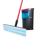 H2PrO Flachwischer Set, Bodenwischer - schwarz/rot, mit Zweitanksystem