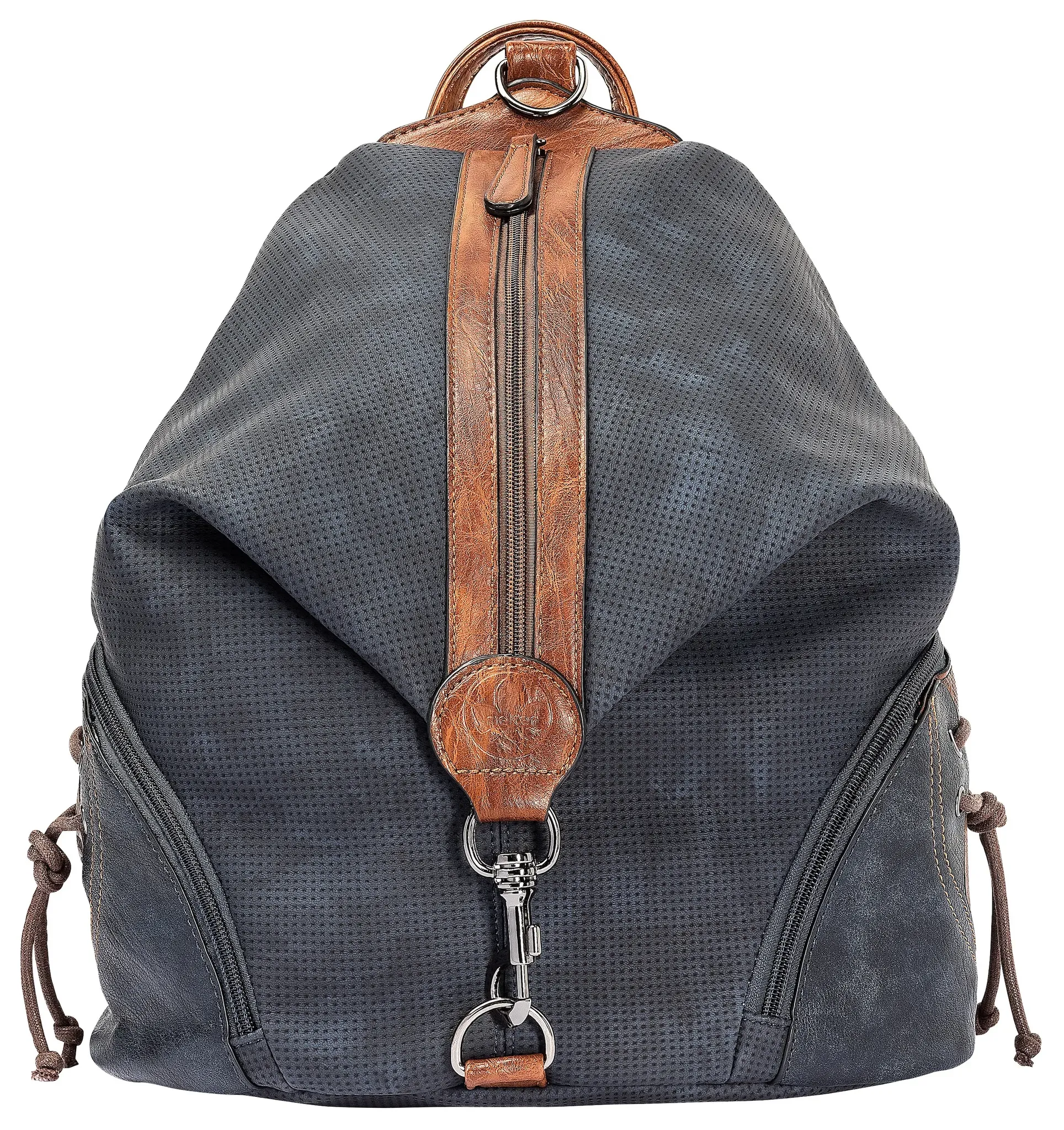 Cityrucksack »morelia/ kuka«, mit praktischem Reißverschluss-Rückfach, Gr. B/H/T: 28 cm x 36,5 cm x 16 cm, blau-braun, , 96976908-0