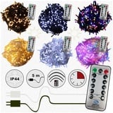 Gartenpirat 960 LED Lichterkette bunt aussen Kabel transparent Timer Fernbedienung Progamme Dimmen