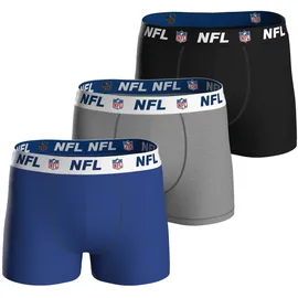 NFL Boxershorts 3er Pack Blau / Grau / Schwarz XL