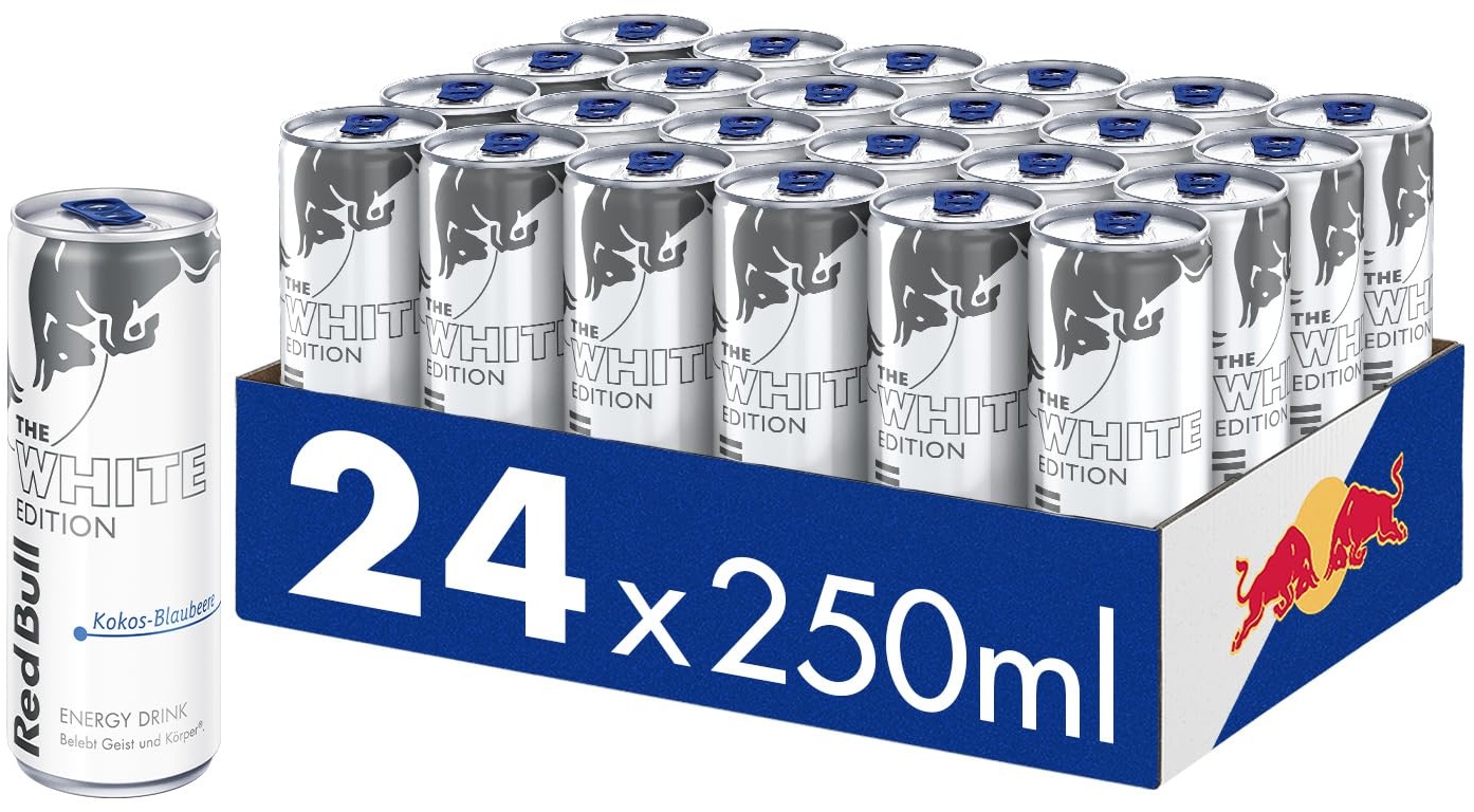 Red Bull Energy Drink White Edition - 24er Palette Dosen - Getränke mit Kokos-Blaubeere-Geschmack, EINWEG (24 x 250 ml)