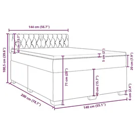 vidaXL Boxspringbett 140 x 200 cm Blau