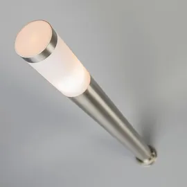 QAZQA Außenleuchte Stahl 110 cm inkl. E27 LED-Lampe silber