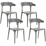 Beliani Esszimmerstuhl Gubbio Kunststoff grau 4er Set