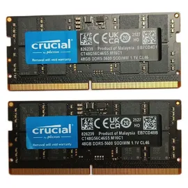 Crucial DDR5-5600 96GB Kit (2x48GB) SO-DIMM CL46 CT2K48G56C46S5
