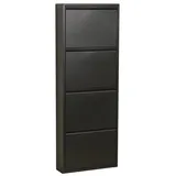 ebuy24 Schuhschrank Pisa Schuhschrank mit 4 Klappen/ Türen in Metall s schwarz