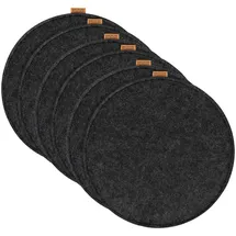 MIQIO Sitzkissen 35 x 35 x 2 cm dunkelgrau 6-tlg.