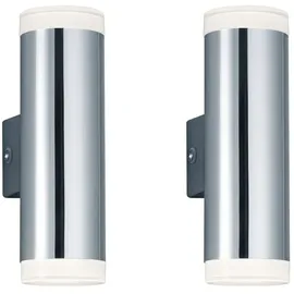 meine wunschleuchte LED Badezimmer Wandleuchte Set Chrom Spiegelleuchten seitlich für Bad & Gäste WC - Silber