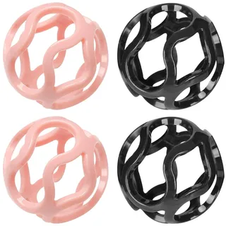 PZMLOASN 4 Stück Protein Shake Balls,Shaker kugel für Protein Shakes,Kugel für Shaker Cups, Tritan Baby Grade Material, Kompatibel mit einer Vielzahl von Flaschen. (2 rosa 2 schwarz)