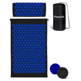 LifeGoods Akupressurmatte Mit Kissen - Akkupressmatte - Akkupressurmatte+ - Akupressur Matte - Akupunktur Matte - Massagematte - Rücken - Stachelmatte - Fakirmatte - Nagelmatte - Acupressure Mat